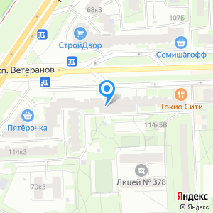 Проспект ветеранов на карте